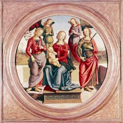 Madonna y el Niño con Santa Rosa y Catalina de Alejandría